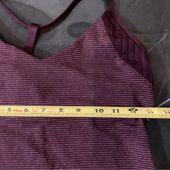 Lululemon Aphrodite Tank Tonka Stripe Bordeaux Drama / Heather’s Bordeaux Size 6 - Picture 9 of 12